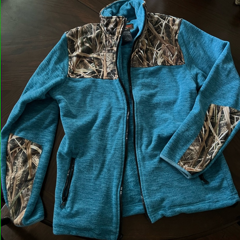 Blue and Camouflage Jacket Girls XL